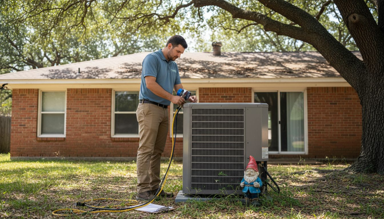 HVAC technician servicing Lake Jackson home AC HVAC technician servicing Lake Jackson home AC